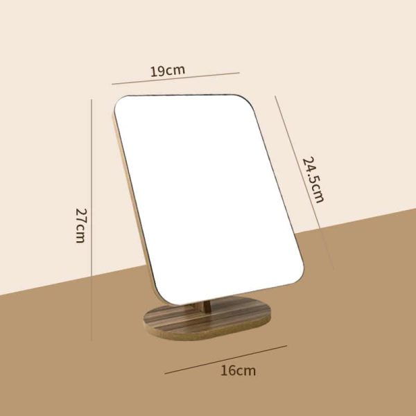 small wooden rectangular dressing table mirror household folding makeup mirror 2